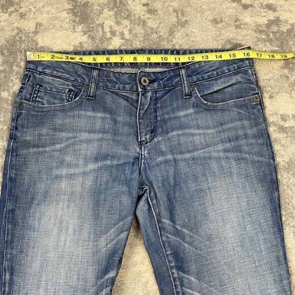 Chip & Pepper Pamela Straight Leg Jeans Blue Knee Rips Distressed Sz 30 - Picture 6 of 12